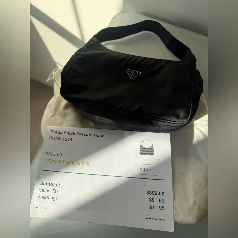 Prada Black re edition Tessuto Hobo Shoulder Bag